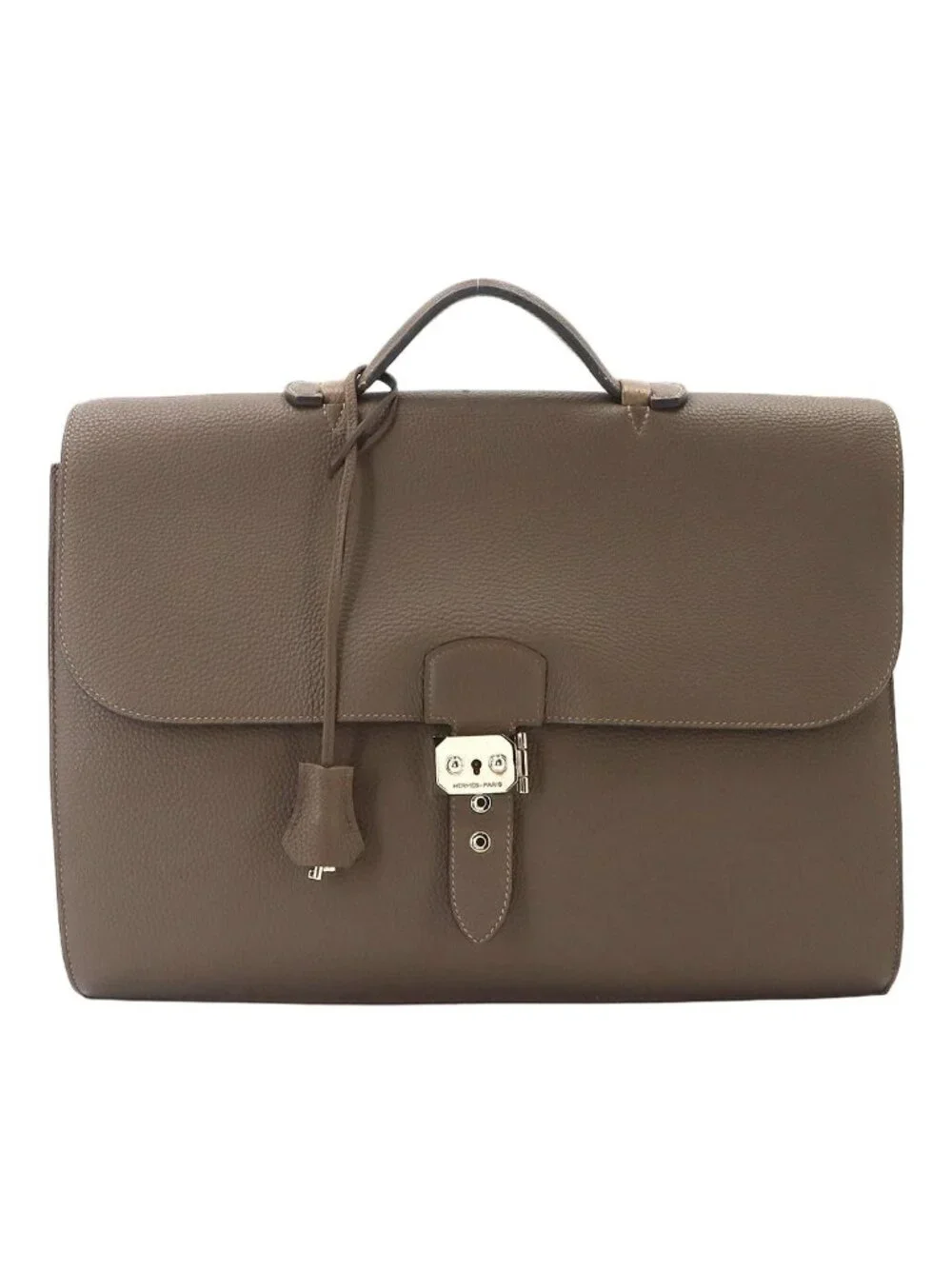 Hermes Sac a Depeche 38 Briefcase Business Togo Taupe